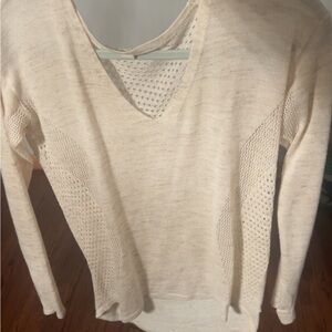 Lululemon Athletica Cream V-Neck Sweater
